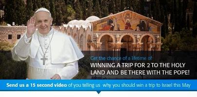 In Terra Santa con Papa Francesco: da Israele il concorso online